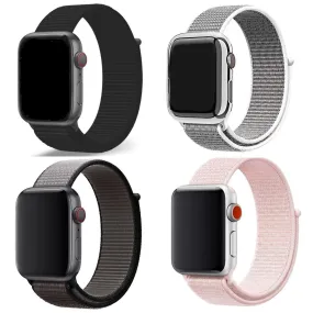 Pack of 4 Nylon Sport Strap For Apple Watch Band 38mm 40mm 41mm Men Women- C