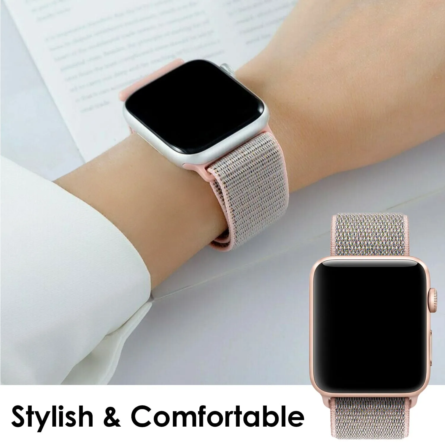 Pack of 4 Nylon Sport Strap For Apple Watch Band 38mm 40mm 41mm Men Women- C