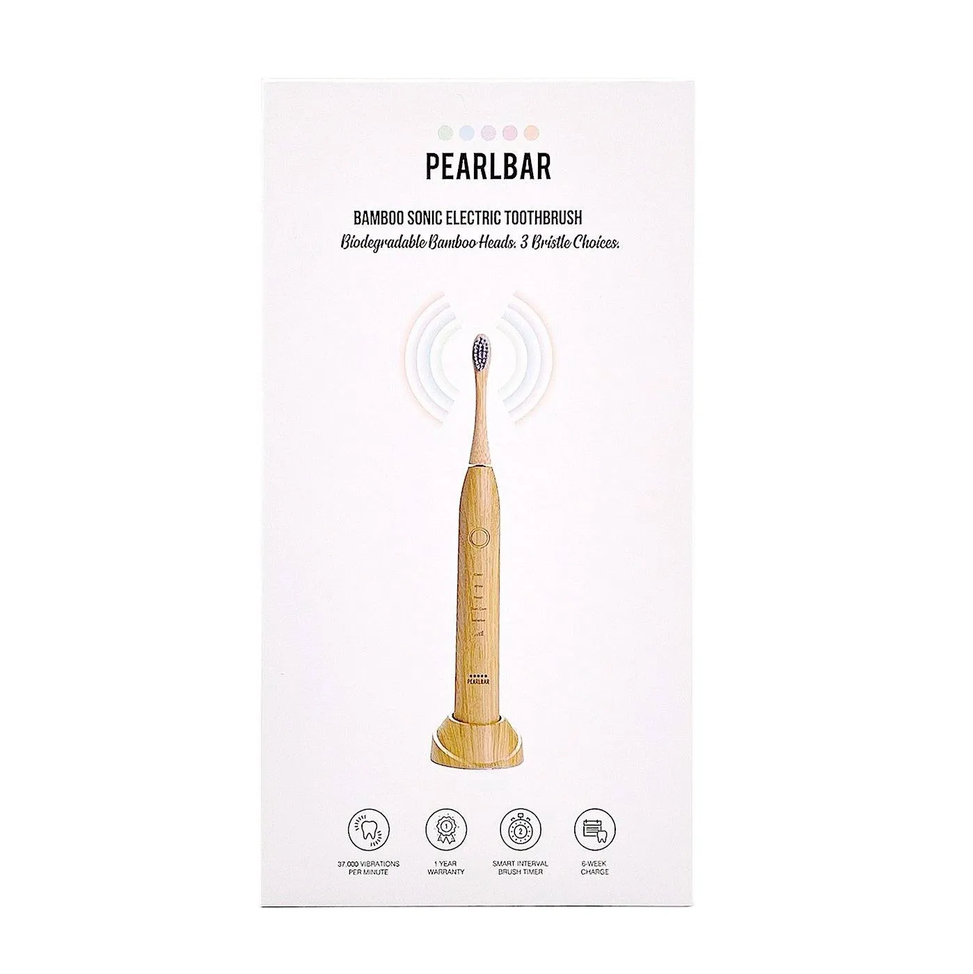 Pearlbar Sonic Electric Toothbrush   3 Bamboo Brush Heads