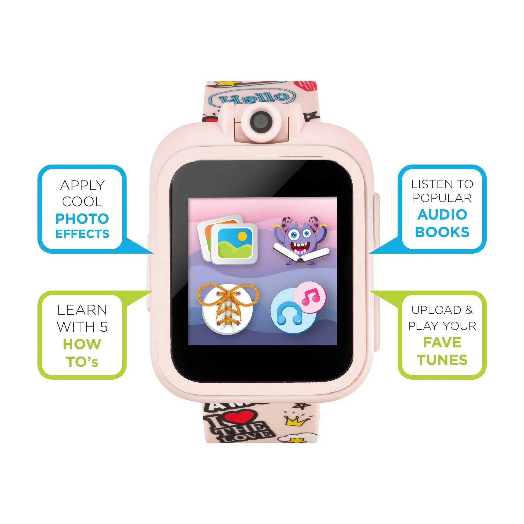 PlayZoom 2 Kids Smartwatch: Pink Grafitti Print