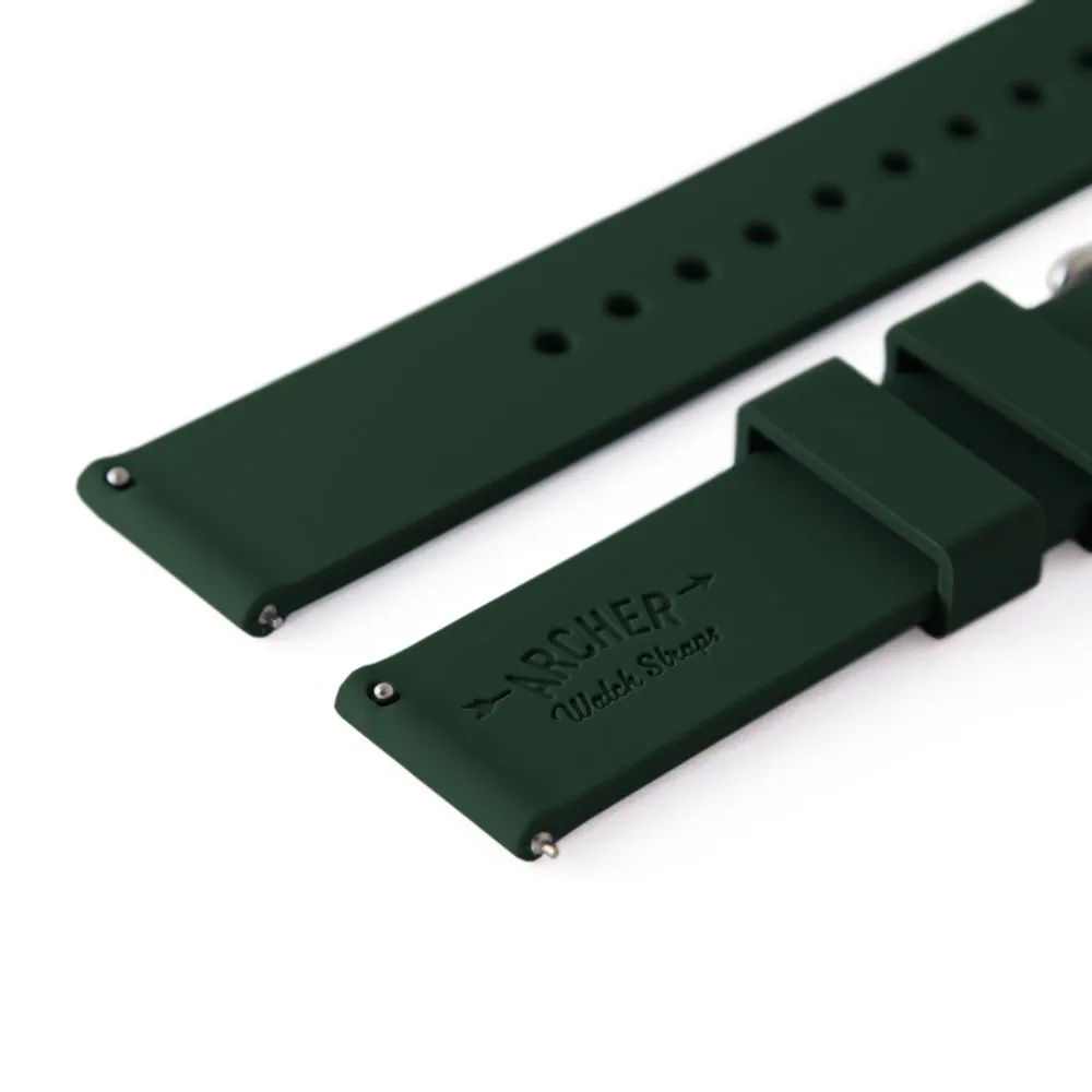 Quick Release Silicone Watch Band - British Racing Green