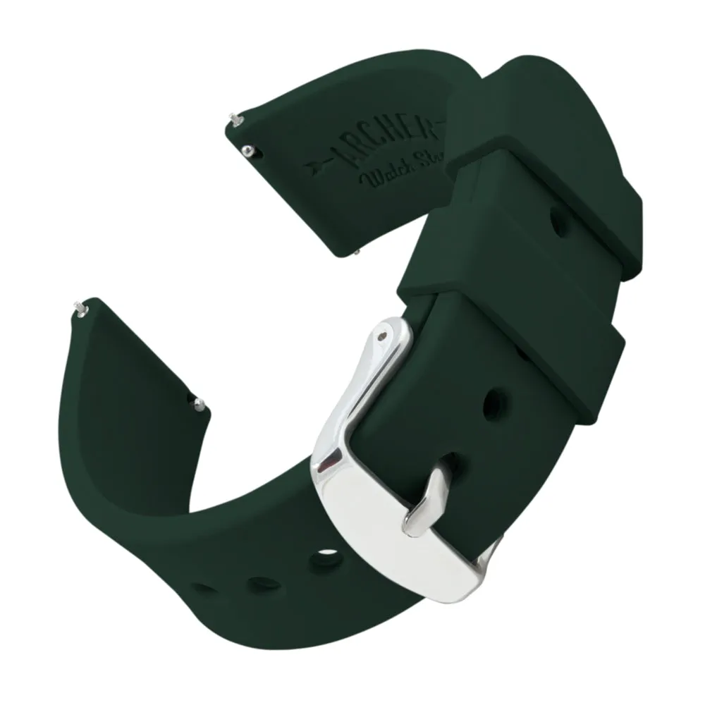 Quick Release Silicone Watch Band - British Racing Green