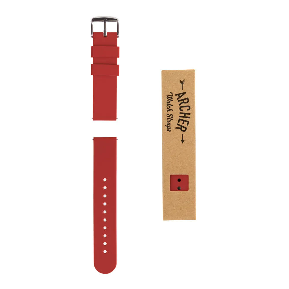 Quick Release Silicone Watch Band - Venetian Red