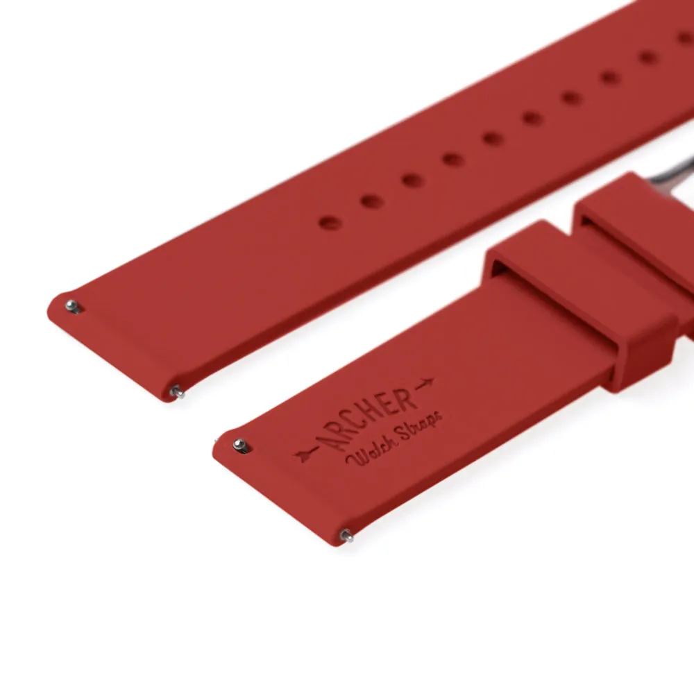 Quick Release Silicone Watch Band - Venetian Red