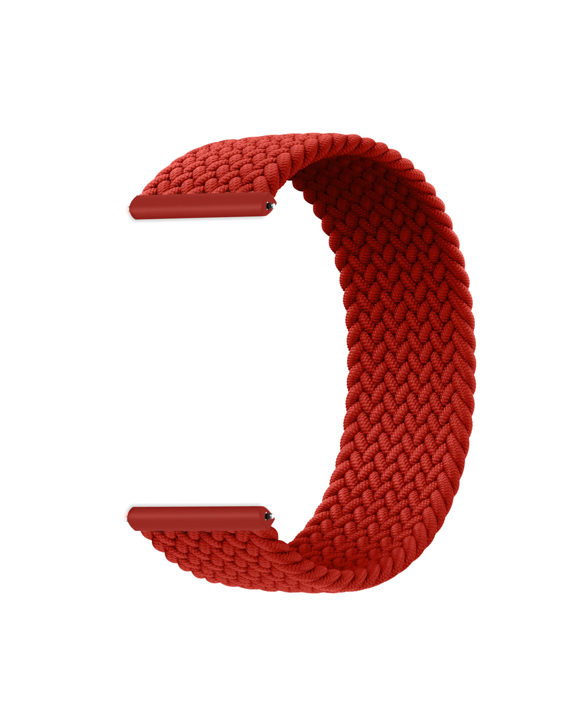 Red Braided Solo Loop WatchBand for Samsung/OnePlus/Fitbit Smartwatches (20mm)