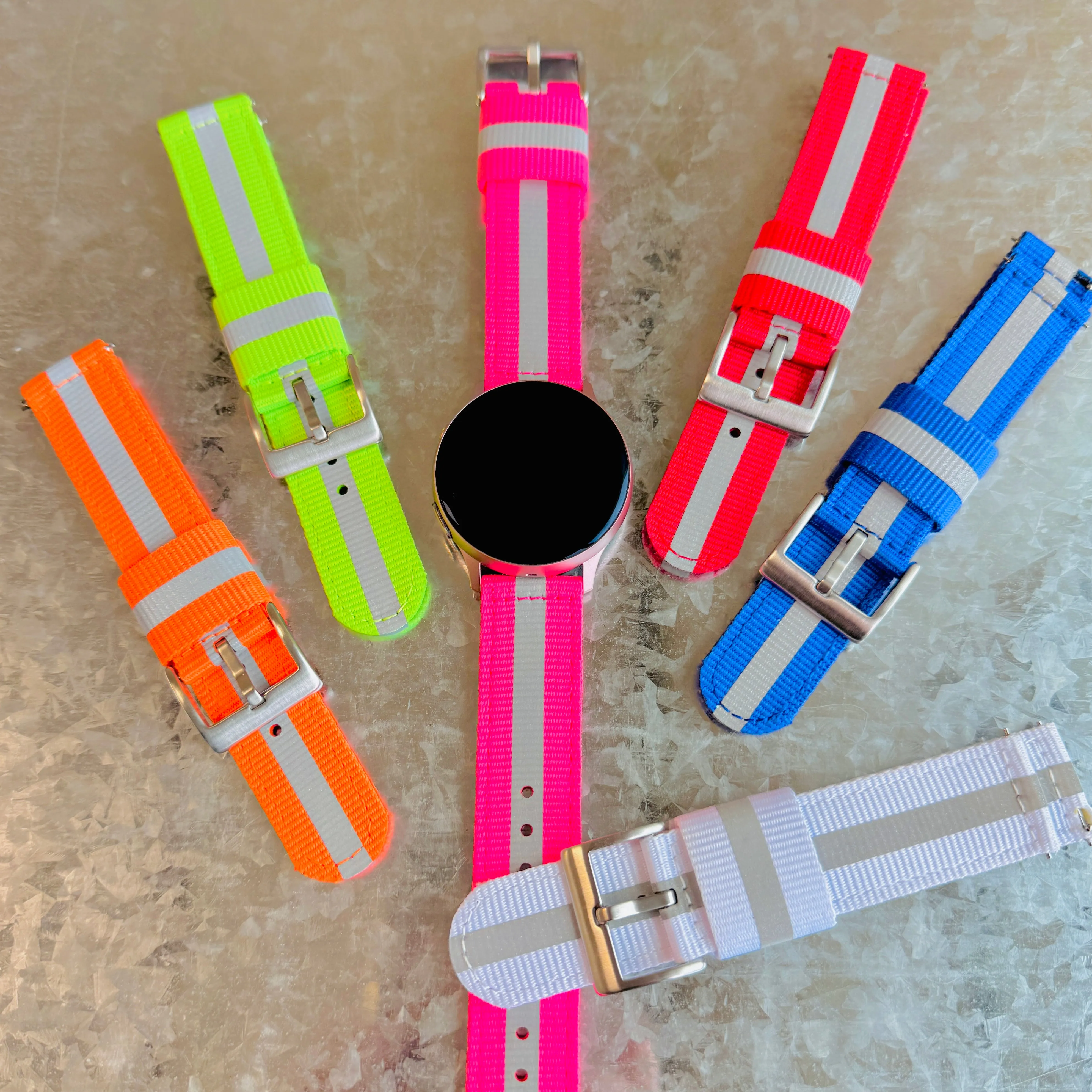 Reflective Braided Nylon Sports Band For Samsung Watch Multiple Colors Available