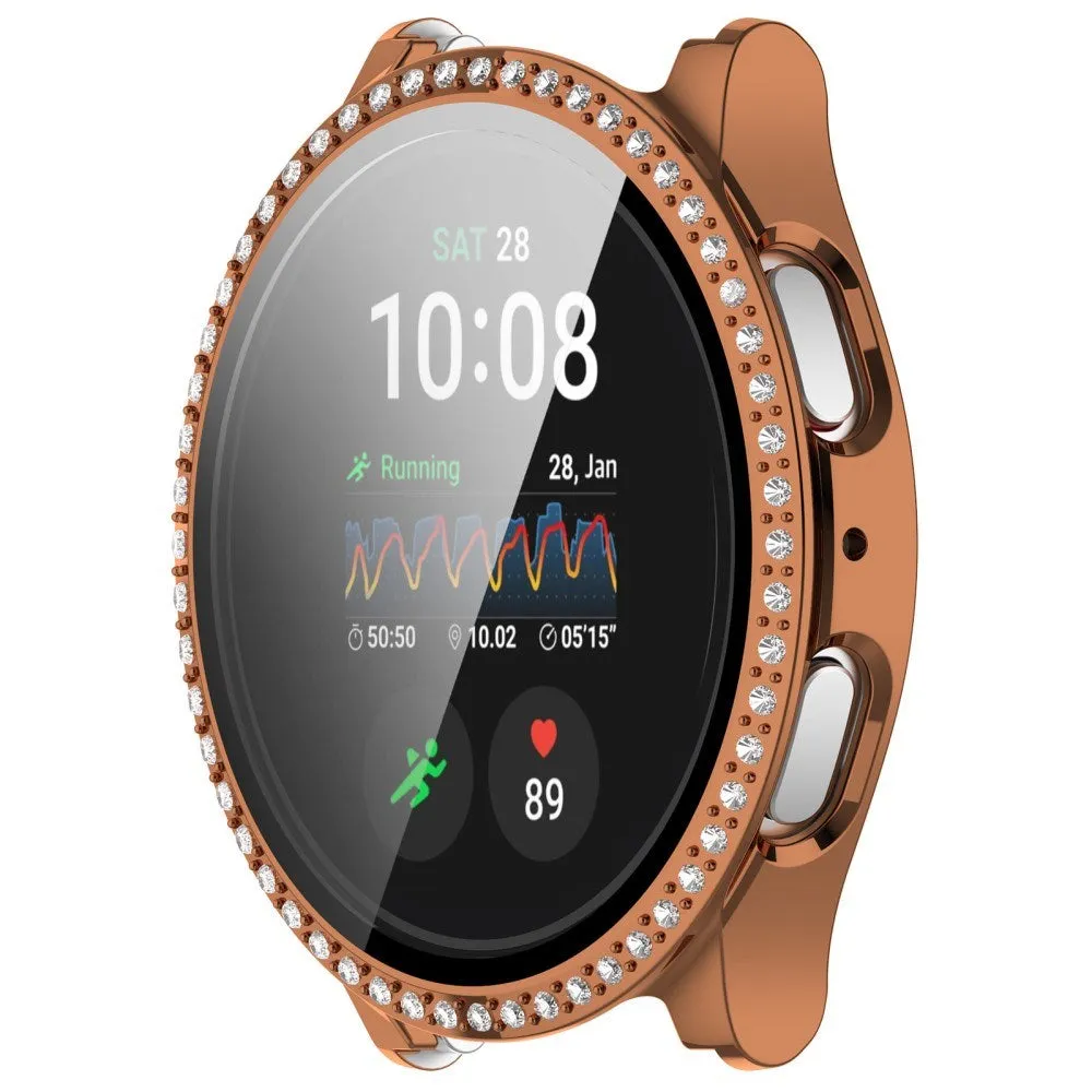 Samsung Galaxy Watch 7 (40mm) Hårdt Plast Cover m. Indbygget Skærmbeskyttelse - Bronze & Rhinsten