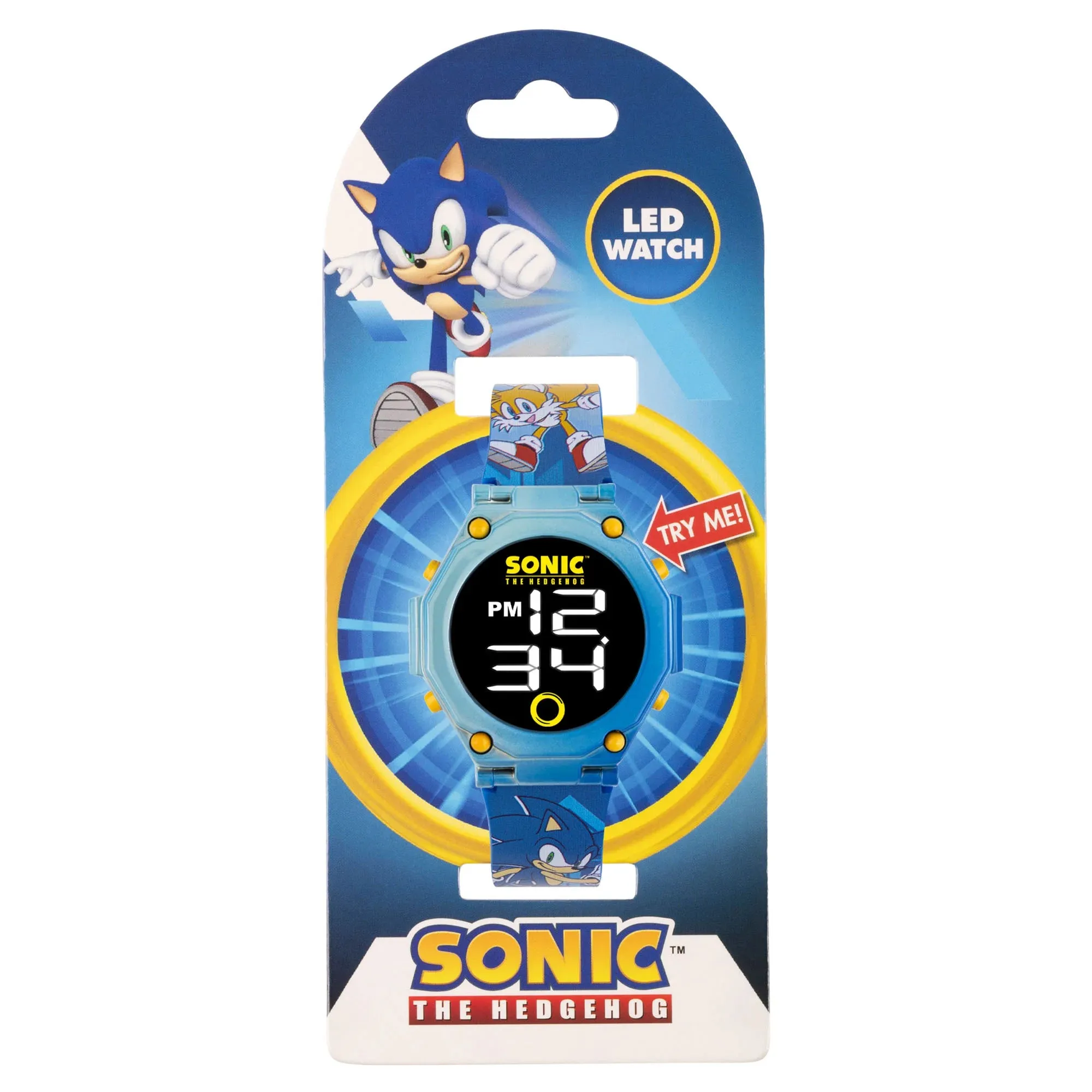 Sega Sonic the Hedgehog Character Print Digital Flashing Watch