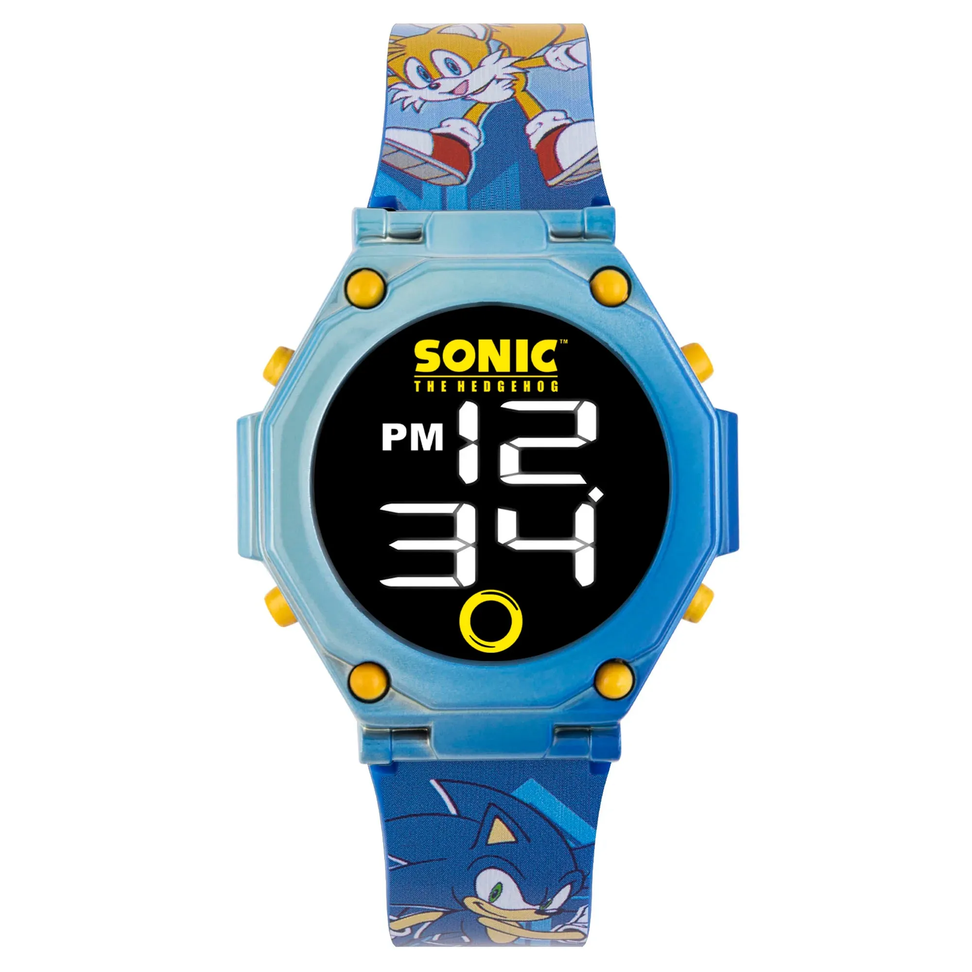 Sega Sonic the Hedgehog Character Print Digital Flashing Watch