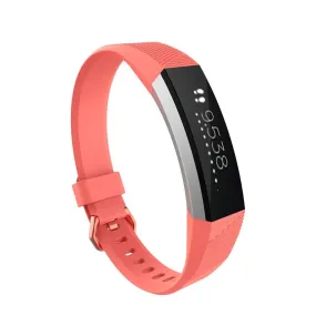 (Size S) Fitbit Alta / Alta HR replacement silicone sports bracelet (joint circumference 155-200 mm) - Pink (Flamingo)