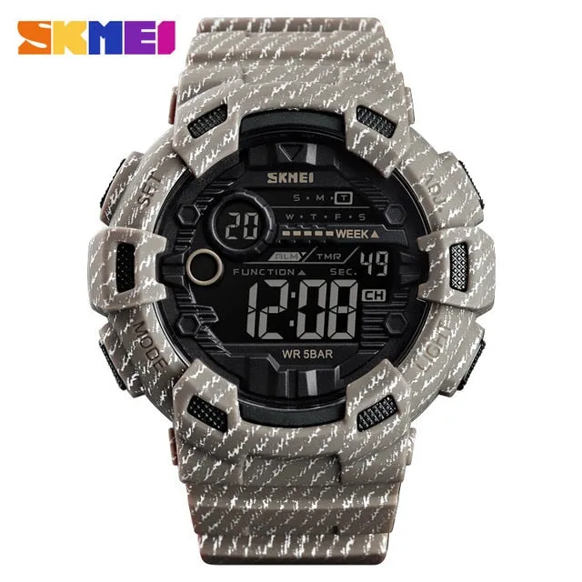 SKMEI Fashion Sport Watch Men Alarm Clock Cowboy Waterproof Week Display Men Watches Denim Digital Watch relogio masculino 1472