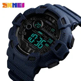 SKMEI Fashion Sport Watch Men Alarm Clock Cowboy Waterproof Week Display Men Watches Denim Digital Watch relogio masculino 1472