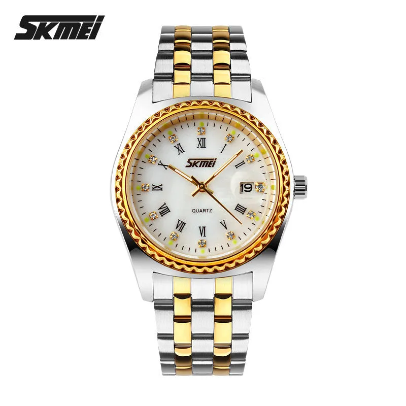 SKMEI Men Quartz Watch Mens Brand Stainless Steel Strap Analog Date Men's Casual Watches Male Wristwatches