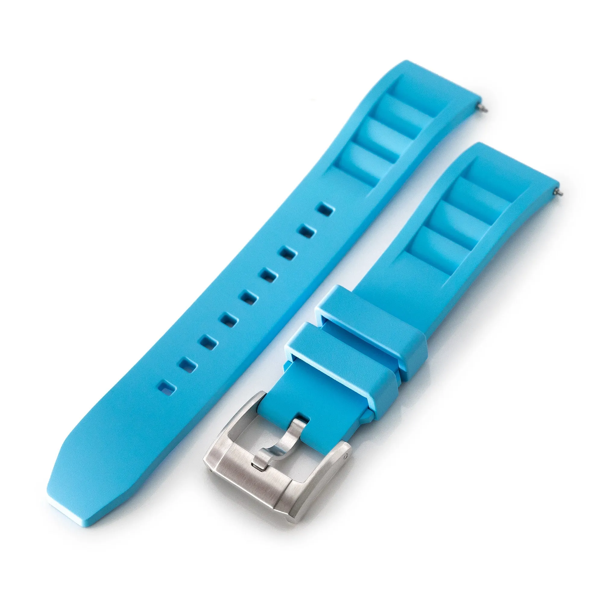 Sky Blue RM Vented FKM rubber watch strap