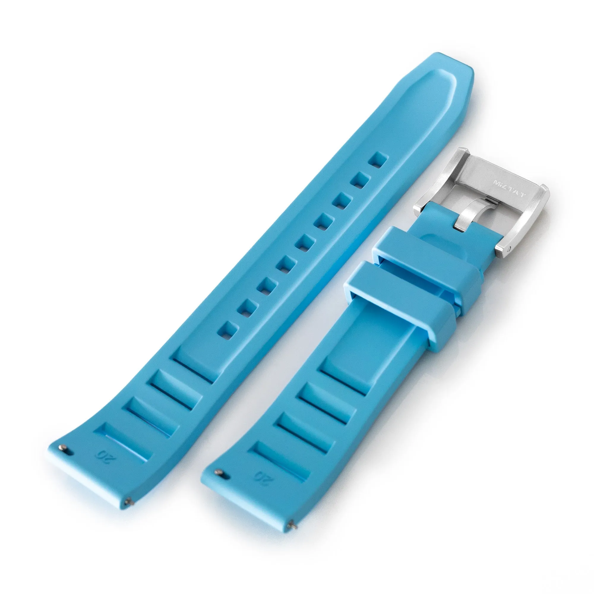 Sky Blue RM Vented FKM rubber watch strap