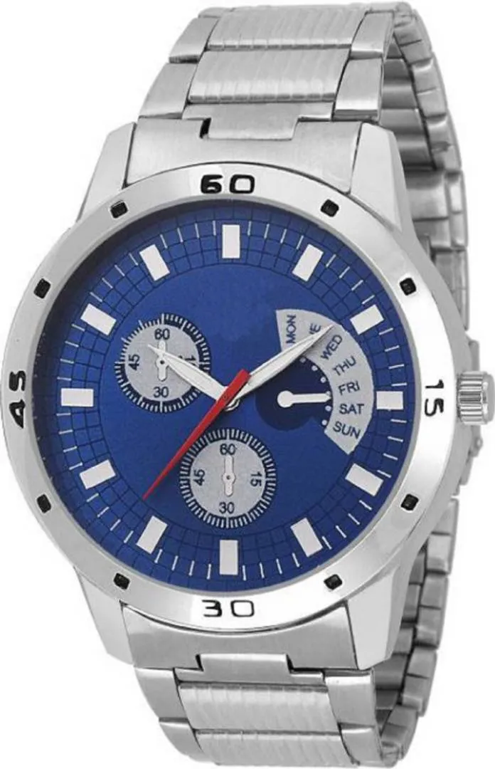 Sliver Metal Multifunction Watch - For Men