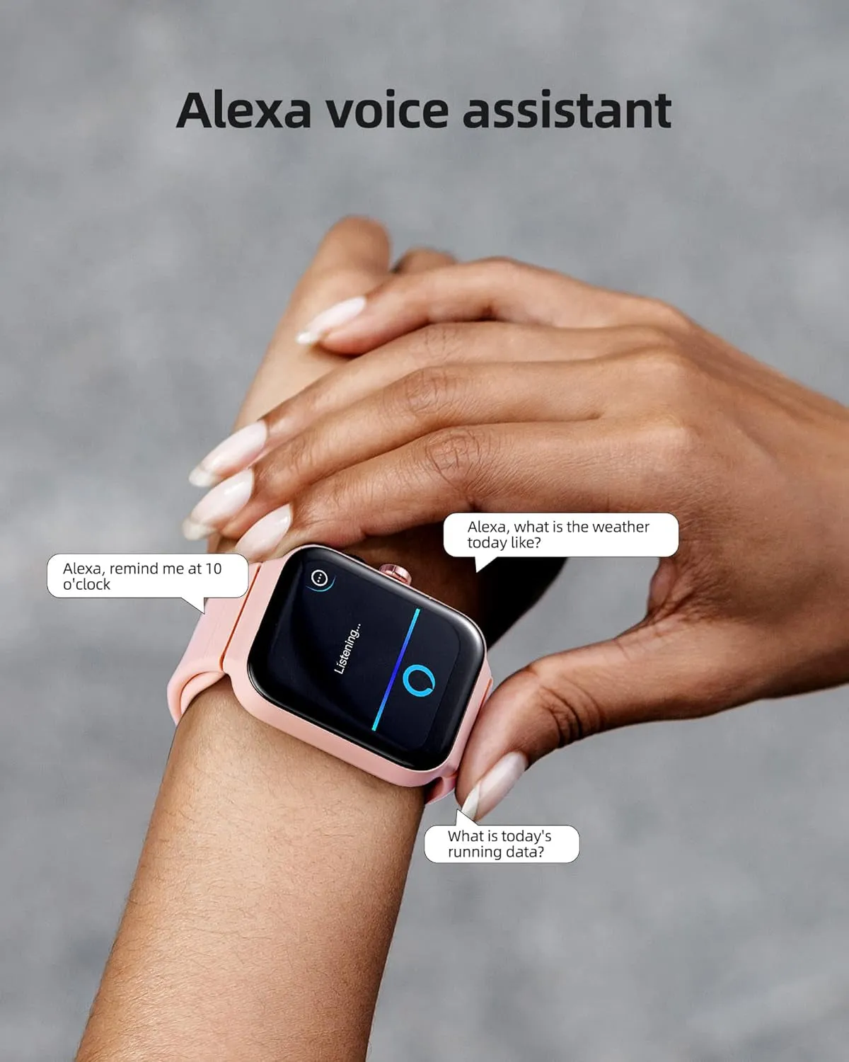 Smart Watch for Women Answer/Make Call, Alexa Built-in, 1.8" Fitness Watch with 100  Sports for Android iOS, IP68 Waterproof Activity Tracker, Heart Rate Sleep Monitor, Pink, GOPO1