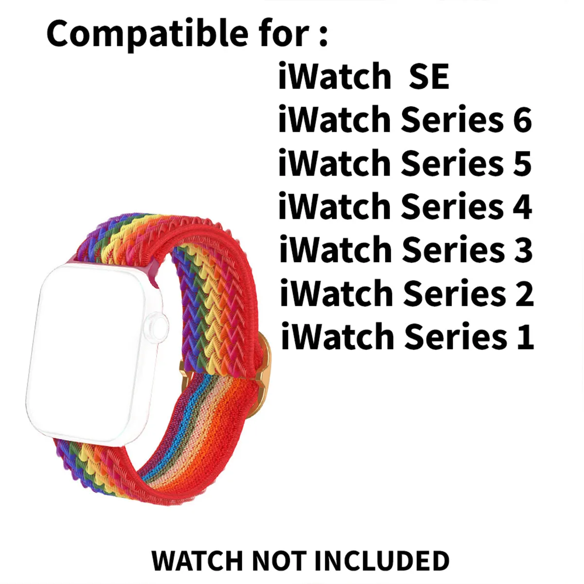 Solo Loop Braided Strap For Apple Watch 42/44/45/49mm- Pride