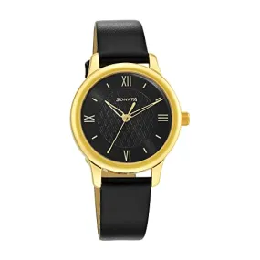 Sonata Black Dial Analog Watch for Women-NR8178YL01