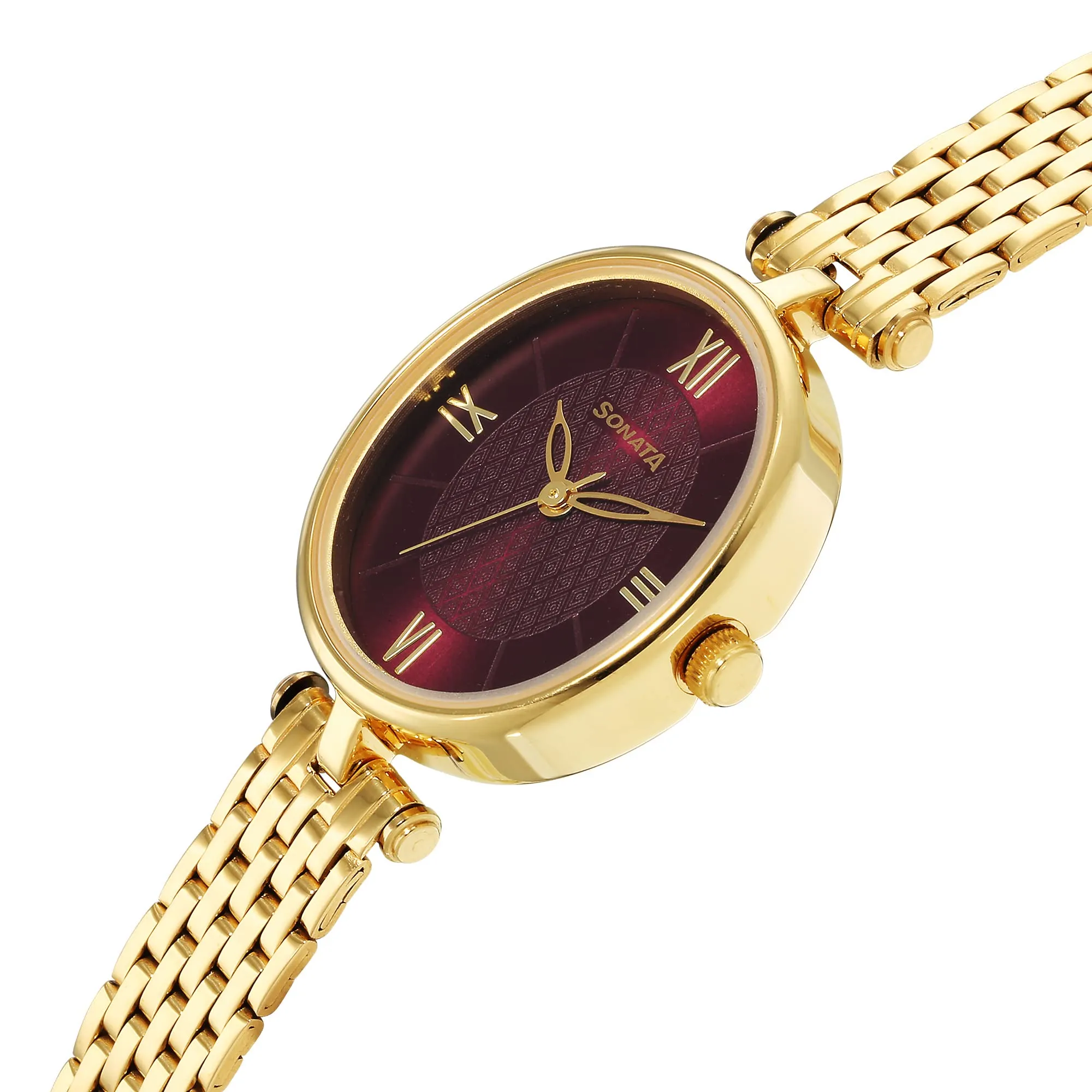 Sonata Maroon Dial Analog Watch for Women-NR8181YM01