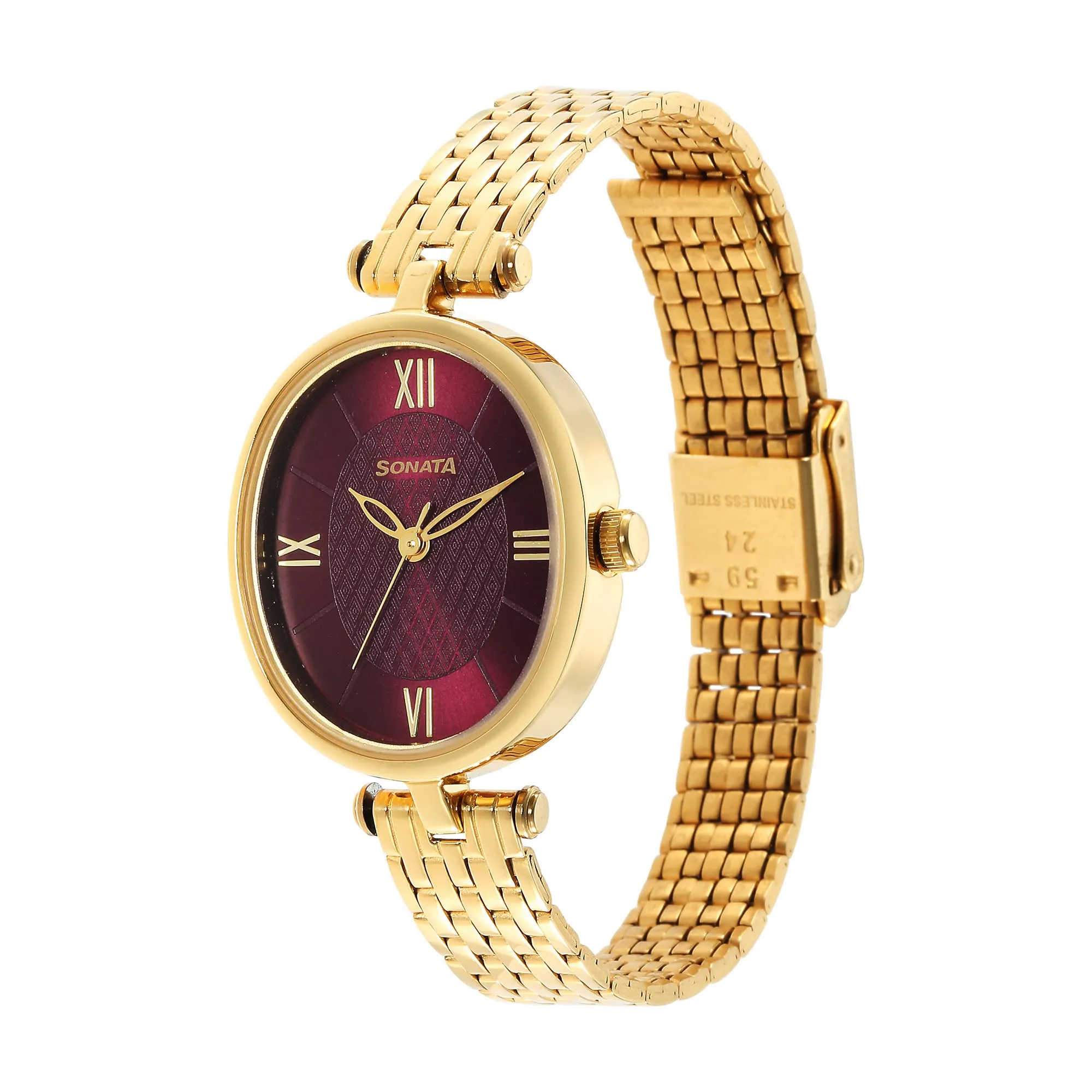 Sonata Maroon Dial Analog Watch for Women-NR8181YM01