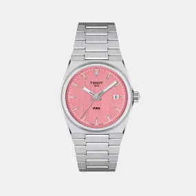 T-Classic Unisex Analog Pink Dial Quartz Stainless Steel Watch T1372101133100