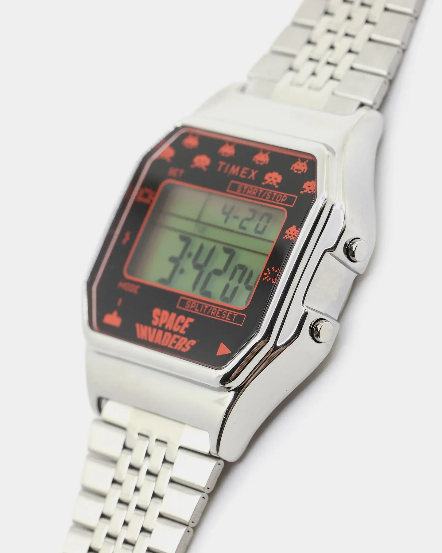 Timex Timex 80 x Space Invaders 34MM Watch Silver