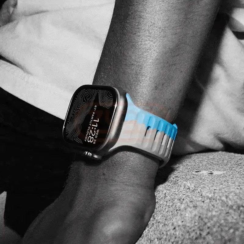 TrailBlaze Silicone Sports Band For Apple Watch - Blue Grey