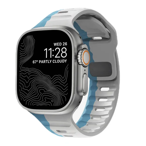 TrailBlaze Silicone Sports Band For Apple Watch - Blue Grey