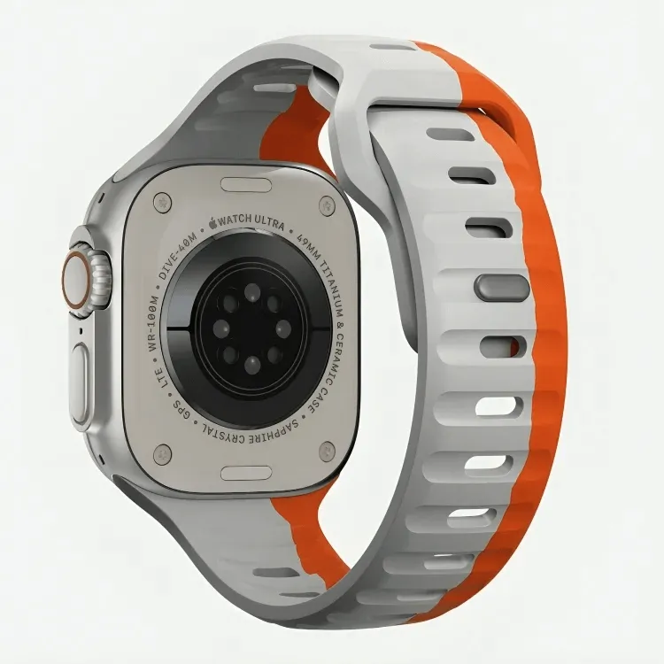 TrailBlaze Silicone Sports Band For Apple Watch - Orange Grey