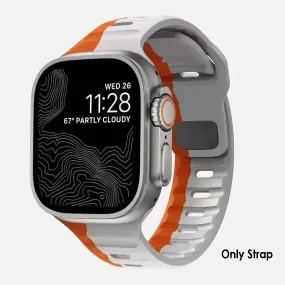 TrailBlaze Silicone Sports Band For Apple Watch - Orange Grey