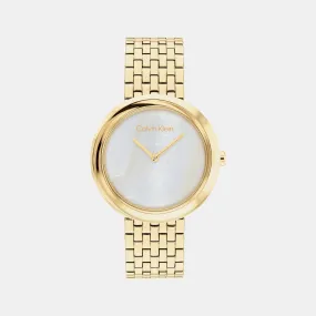 Twisted Bezel Women Mother Of Pearl Analog Stainless Steel Watch 25200321