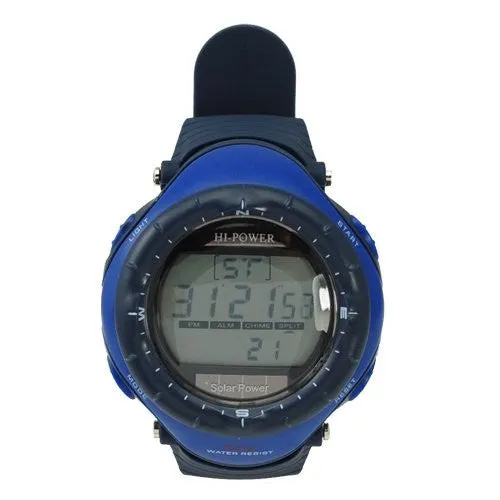 Unisex Solar Power Water Resistant Sports Watch With Stopwatch