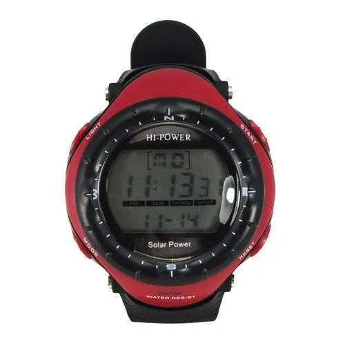 Unisex Solar Power Water Resistant Sports Watch With Stopwatch