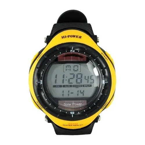 Unisex Solar Power Water Resistant Sports Watch With Stopwatch