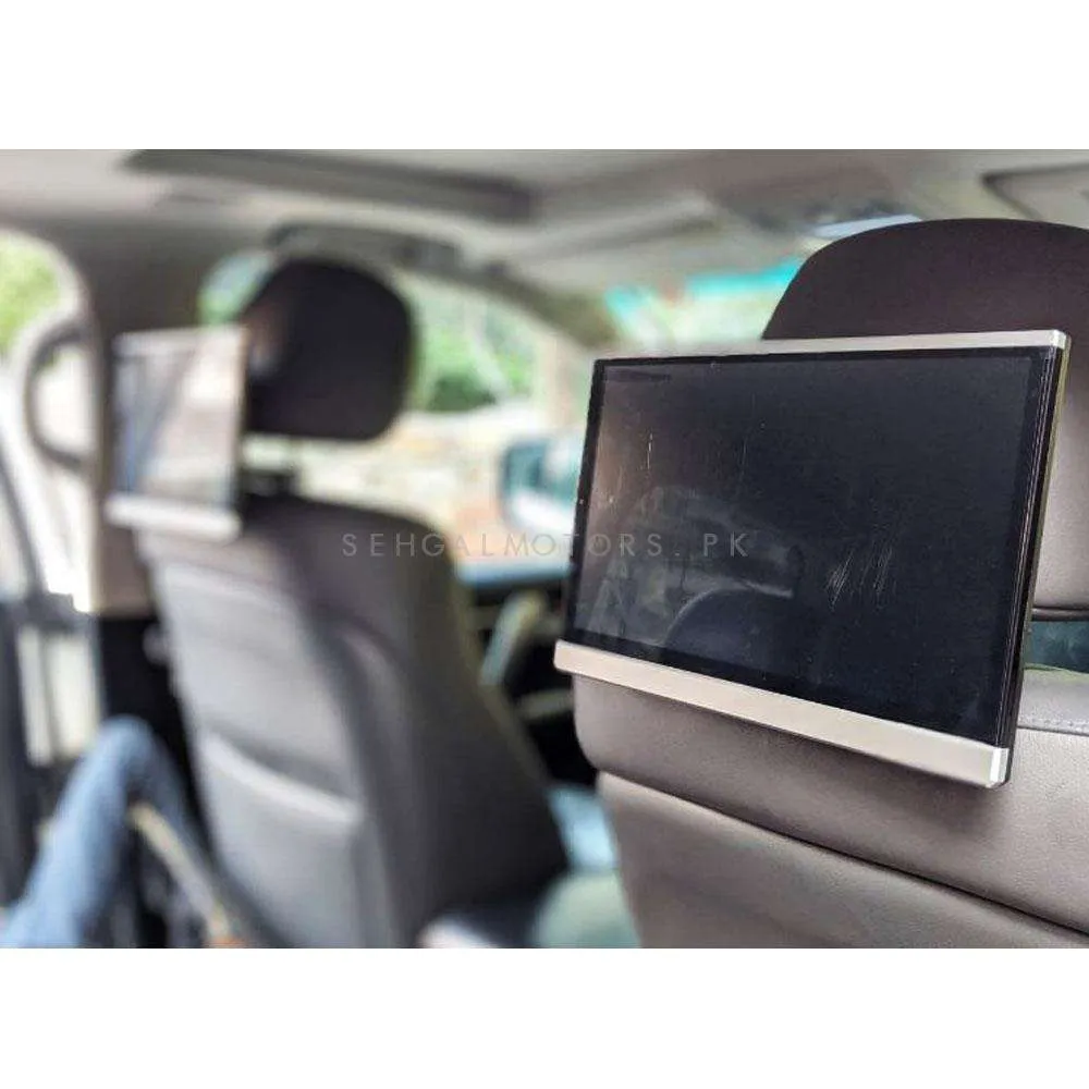 Universal Headrest Android LCD Silver 12.5 Inches - Pair - Maximus Octa Core Ultra Thin Multimedia IPS Display System