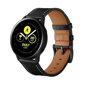 Universal Smartwatch Læder Rem (20mm) - Sort