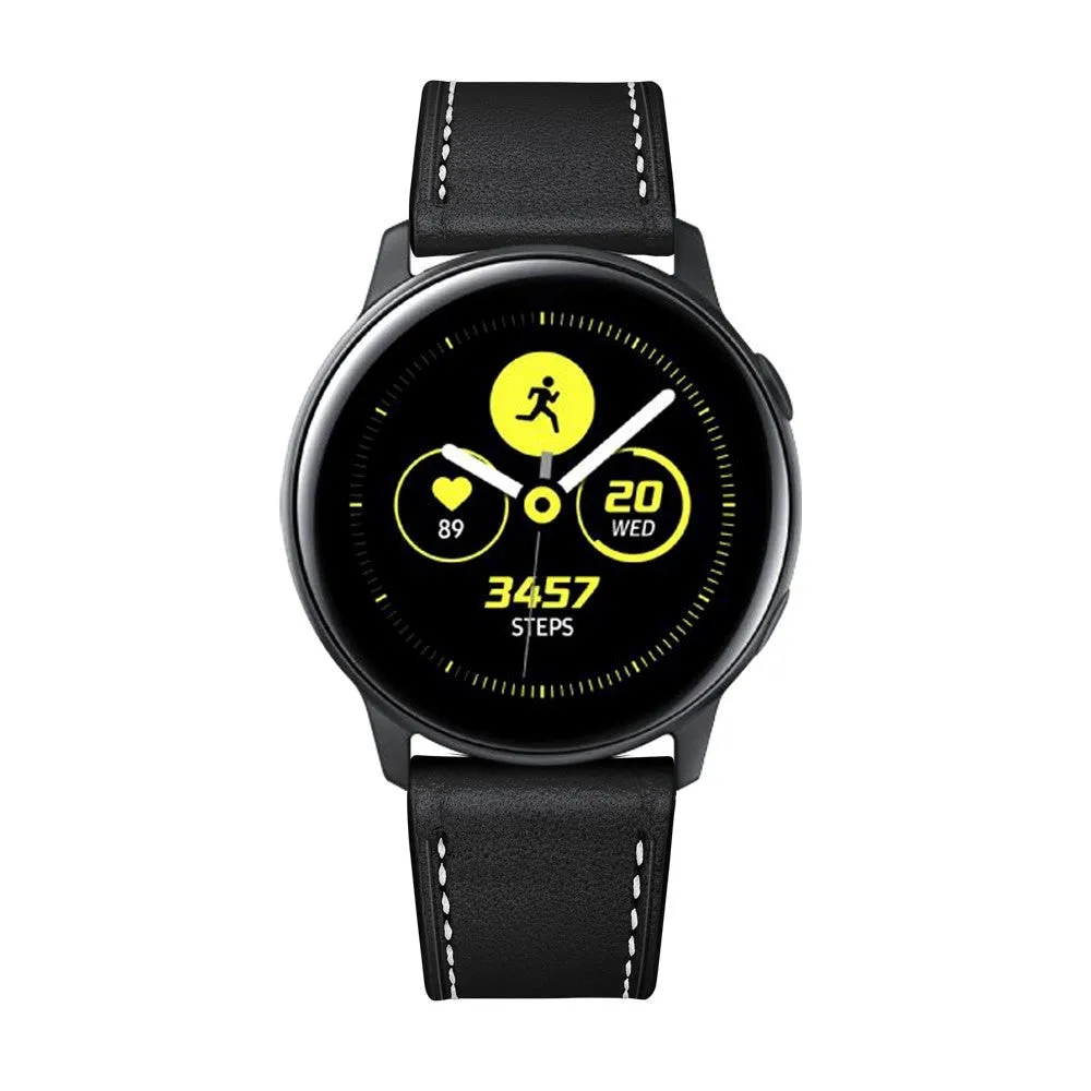 Universal Smartwatch Læder Rem (20mm) - Sort