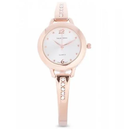 Valentino 20121981-SILVER DIAL ROSE GOLD FASHION METAL ALLOY STRAP Watch for Women