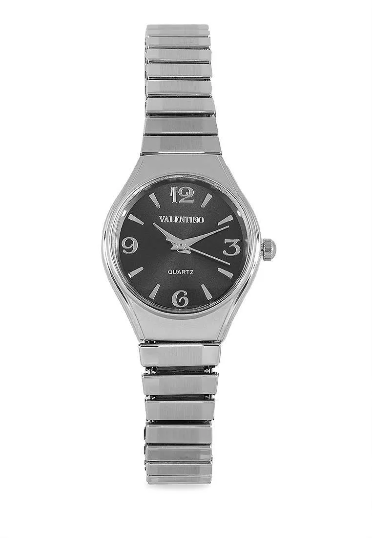 Valentino 20122281-BLACK DIAL Stainless Steel Watch for Women