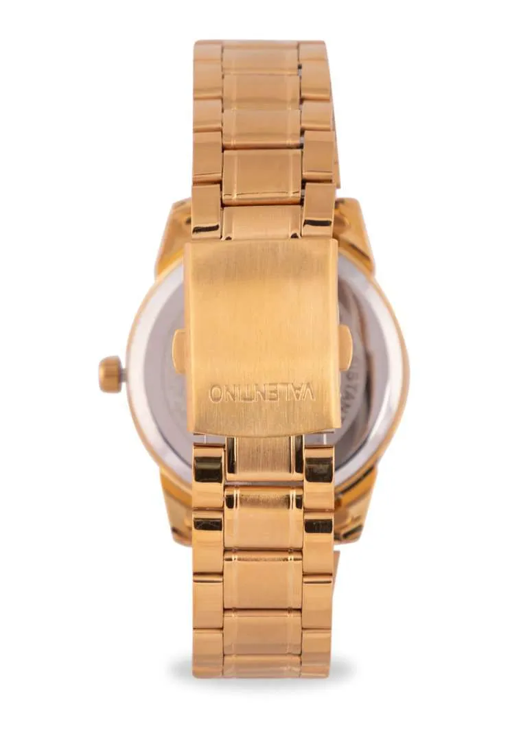 Valentino 20122297-BLACK DIAL Gold Strap Watch for Men