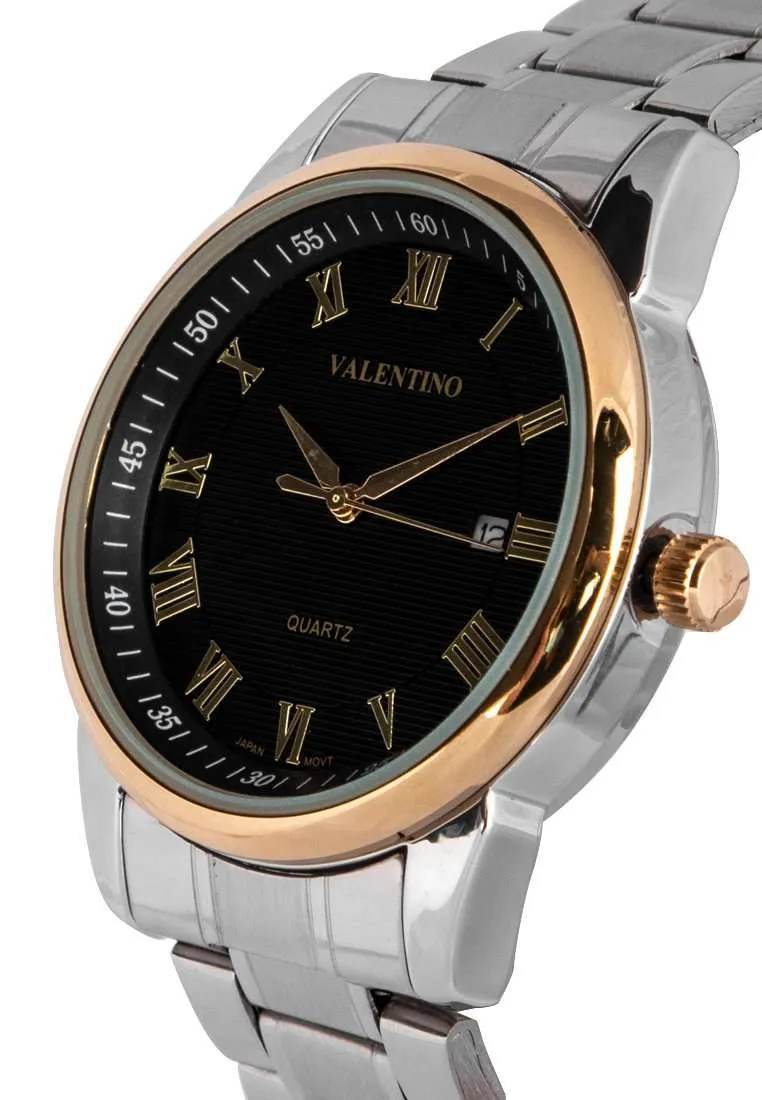 Valentino 20122299-GOLD RING-BLK DL Silver Strap for Men