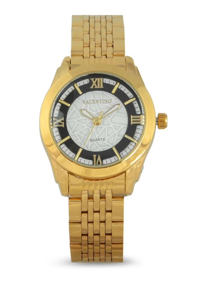 Valentino 20122320-BLK WHT DIAL Gold Watch for Women