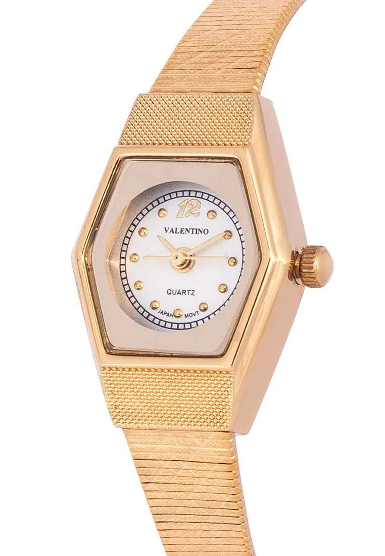 Valentino 20122334-SILVER DIAL Gold Strap Watch for Women