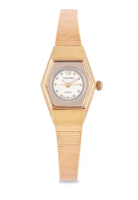 Valentino 20122334-SILVER DIAL Gold Strap Watch for Women