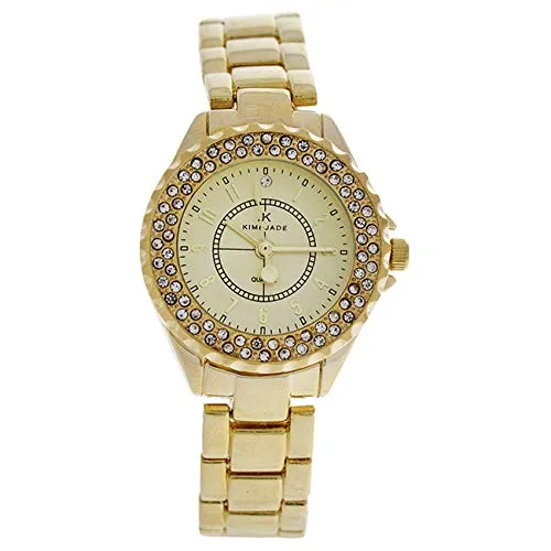 Watch Woman Kim & Jade Movement Quartz Case Gold And Bracelet Gold Made In Steel 2033L-GG