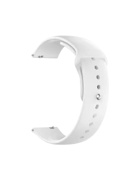 White Silicone Click WatchBand for Samsung/OnePlus/Fitbit Smartwatches (20mm)