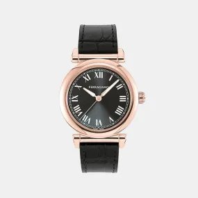 Women Quartz Black Dial Analog Calf Watch SFS000224