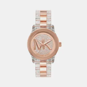 Women's Rose Gold Analog Brass Watch MK7355