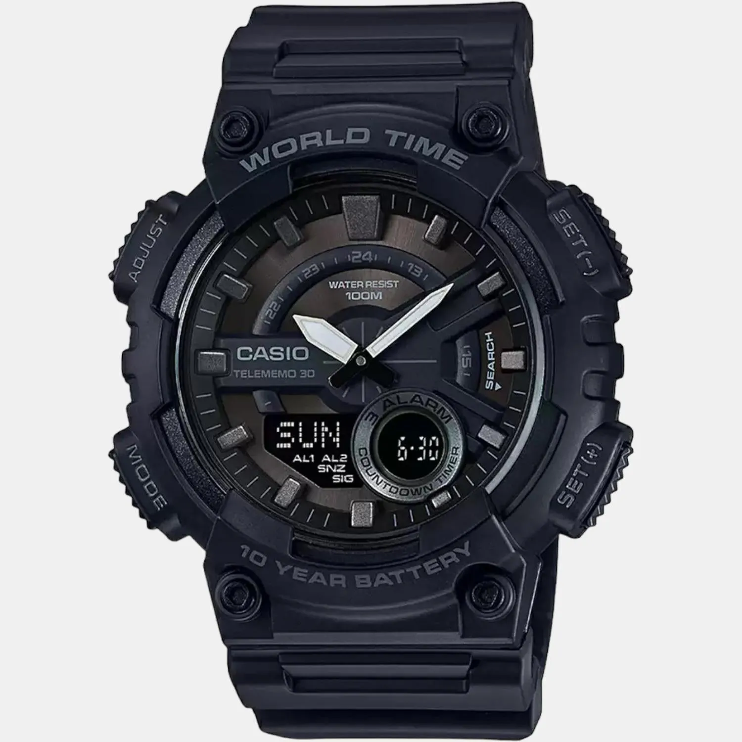 Youth Men's Analog-Digital Resin Watch AD218 - AEQ-110W-1BVDF